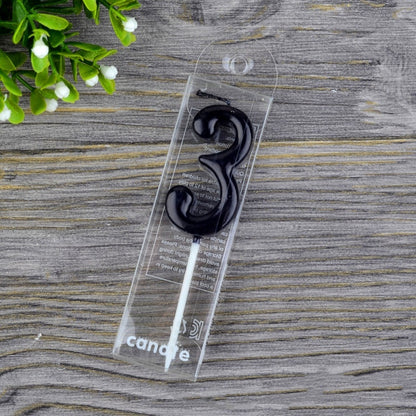 Factory Wholesale 0 To 9 Gold-plated Black Candle Creative Smokeless Birthday Digital Candle PVC Boxed Digital