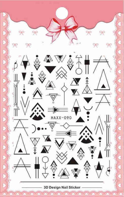 Schwarze Schmetterlings-Nagelaufkleber, weiße Blumen-Klebe-Maniküre