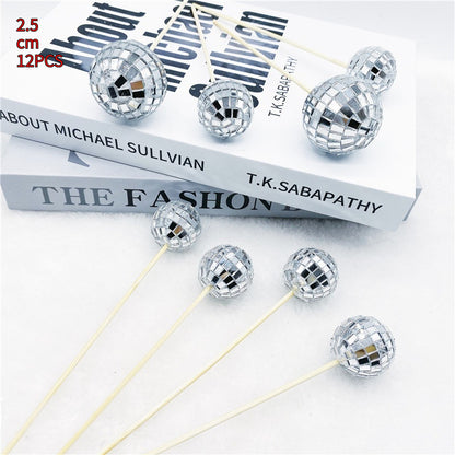 Disco Ball Cake Decoration With Wooden Stick