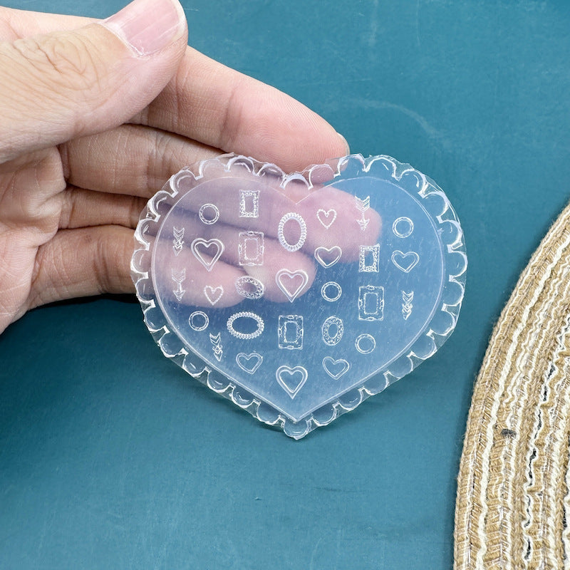 Silikon-Manikürform mit Blumenmotiv (nicht weißlich)