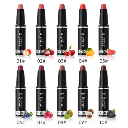 Lippenstift mit mattem Finish, drehbar, samtig, langanhaltend, hinterlässt keine Flecken auf dem Becher