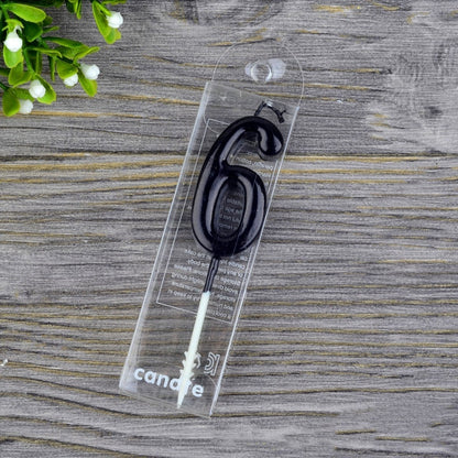 Factory Wholesale 0 To 9 Gold-plated Black Candle Creative Smokeless Birthday Digital Candle PVC Boxed Digital