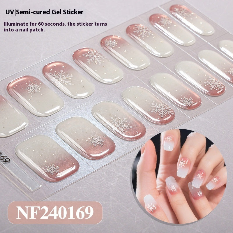 Semi-cured New Christmas Gel Nail Stickers