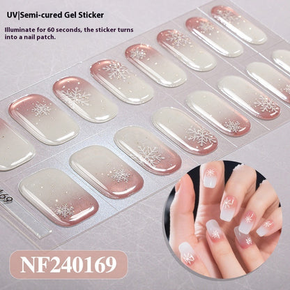 Semi-cured New Christmas Gel Nail Stickers