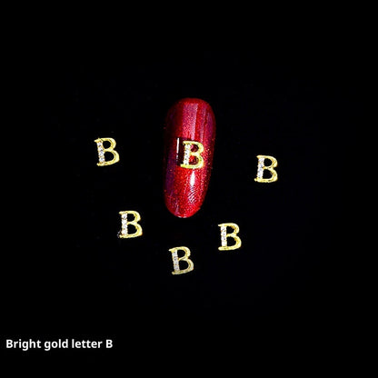 26 Buchstaben Legierung Nagelornament Nagelkristall