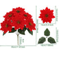 Simulation Poinsettia 7-Heads Decorative Christmas Flowers