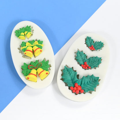 Jingling Bell Leaf Of Chinese Ilex Silicone Mold Fondant Cake Decoration Mold
