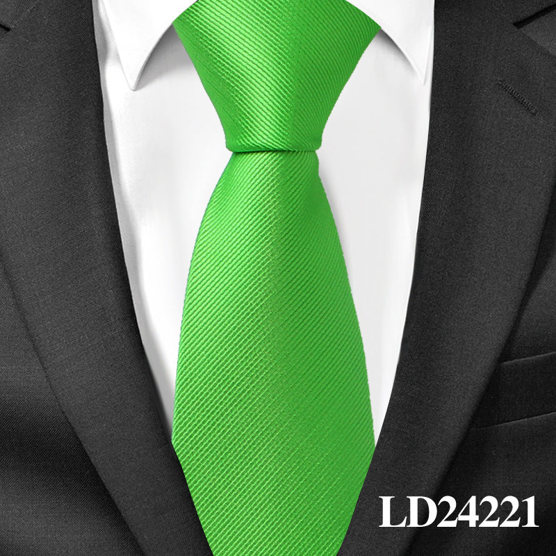 Klassisches, schlichtes Krawatten-Set aus Polyester mit Nadelstreifen, 6 cm breit, einfarbig, aus Leinen und Baumwolle, inklusive Krawattennadel und Verschluss. Dieses Set ist ein modisches Accessoire für Herrenbekleidung.