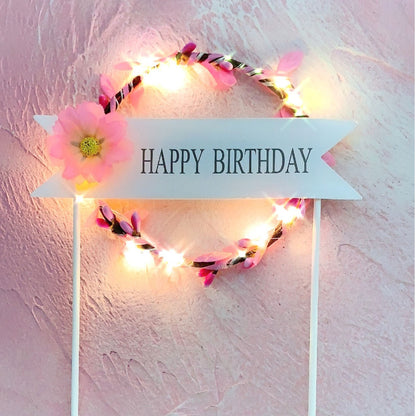 Creative Birthday Cake Round Garland Light Inserts
