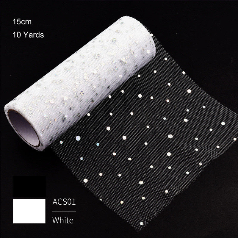 Sequined Net Yarn Small Dot Gauze Scarf