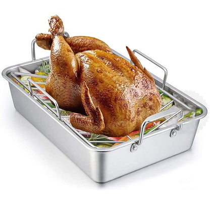 Quadratische Grillschale aus Edelstahl für den Außenbereich mit großem Fassungsvermögen