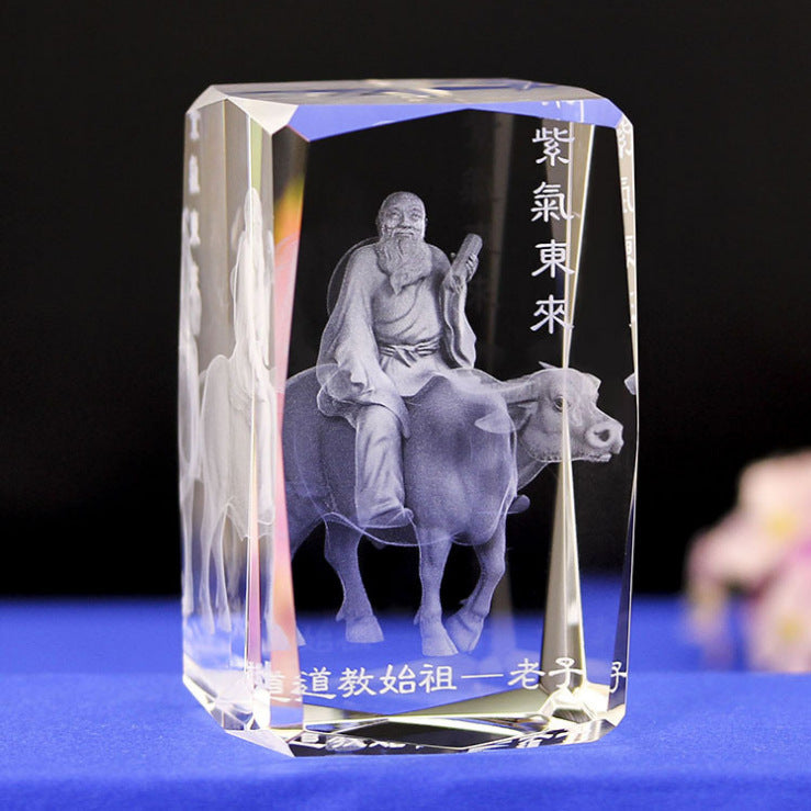 Interior Carving 3D Animal Series Crystal Statue Tourist Souvenir