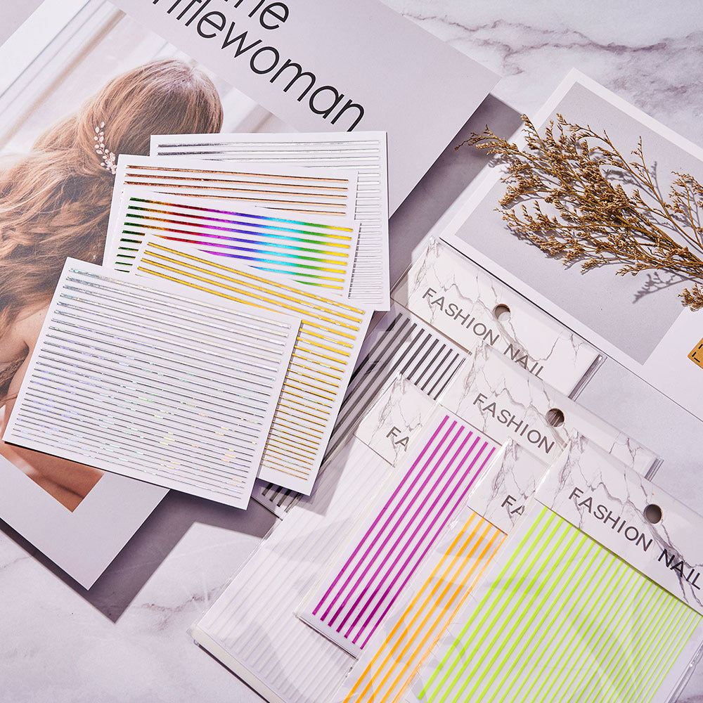 Stickers Bright Line Back Glue Nail Paste Decorative Multi-color Nail Patches