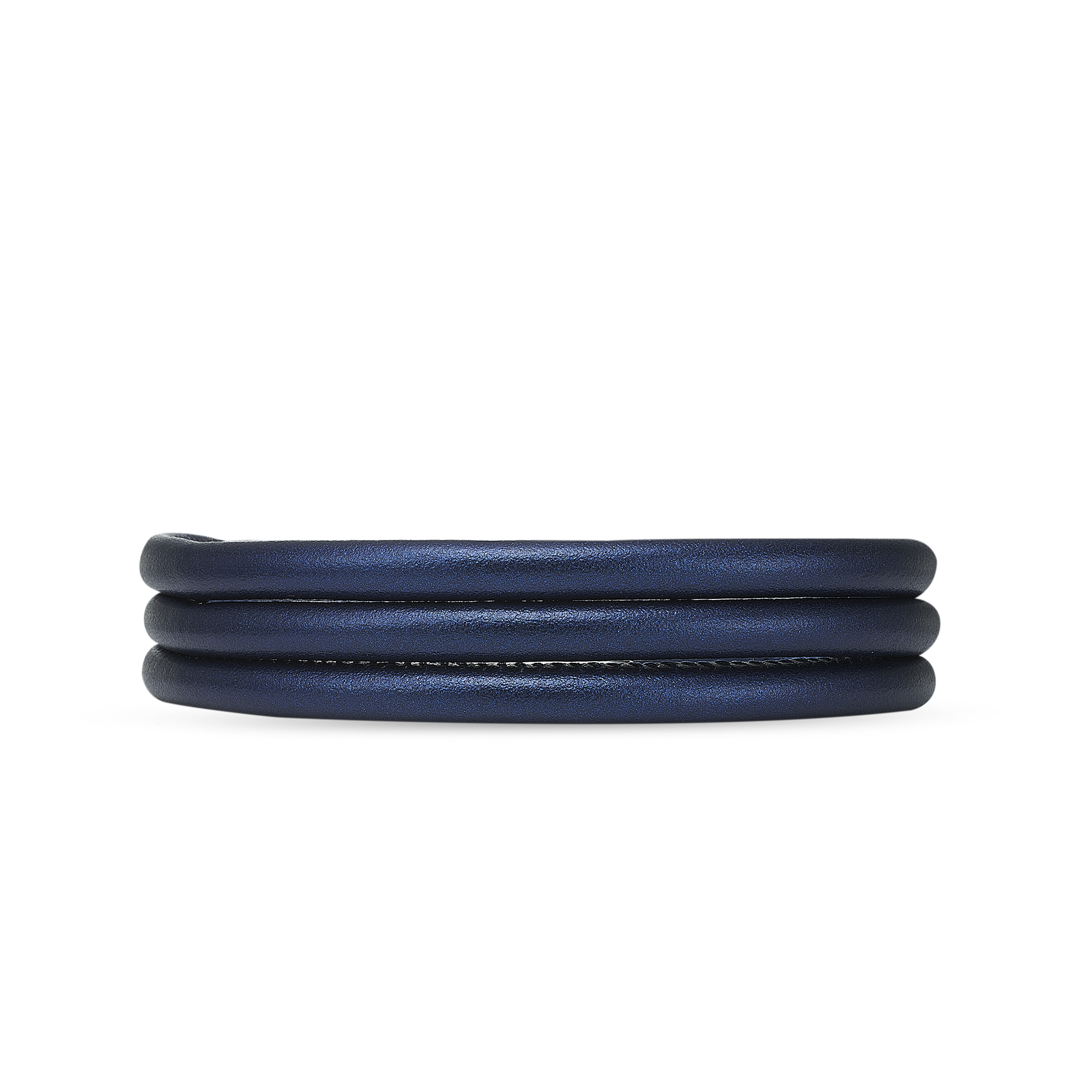 Slim Leather Bracelet - Blue - 70 cm