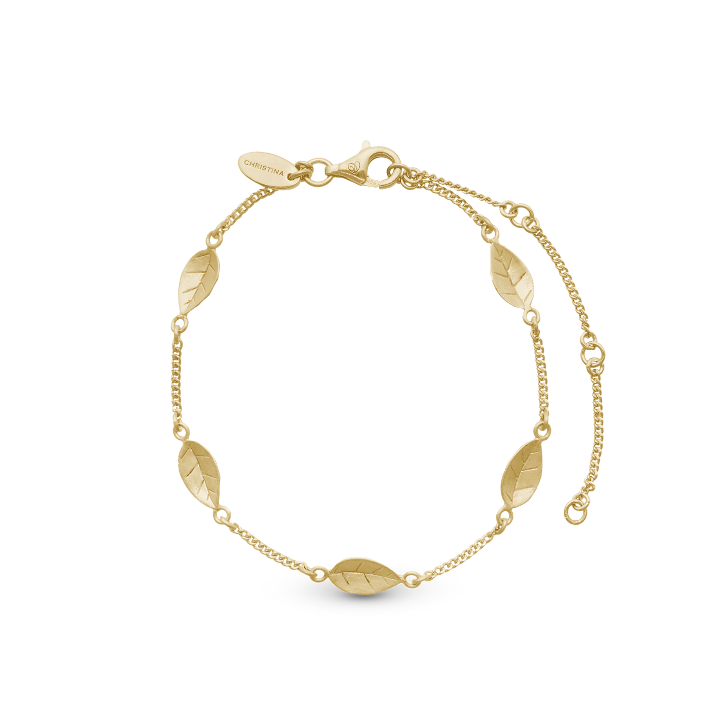 Leafs Bracelet - Light brush Gold Plated Sterling Silver