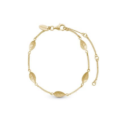 Leafs Bracelet - Light brush Gold Plated Sterling Silver