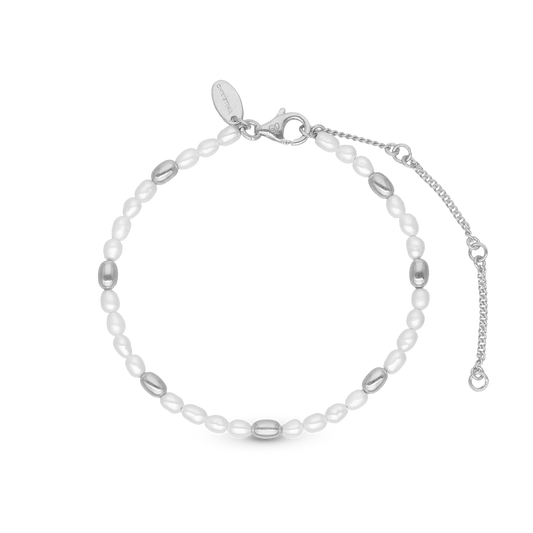 Magic Pearl Bracelet - Sterling Silver with 26 white Ferskvandsperler