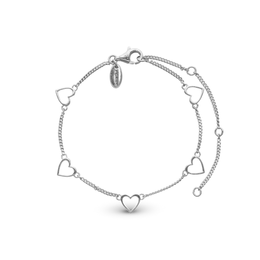 Dangling Love Bracelet - Polished Sterling Silver