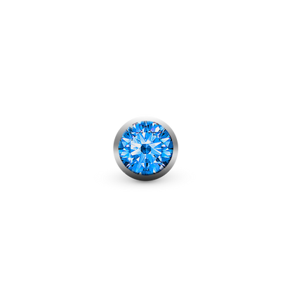 Blue Big sten for Collect Watch forbehør for Watche - with 1 Cubic Zirkonia