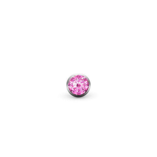 Pink sten for Collect Watch forbehør for Watche - with 1 Cubic Zirkonia