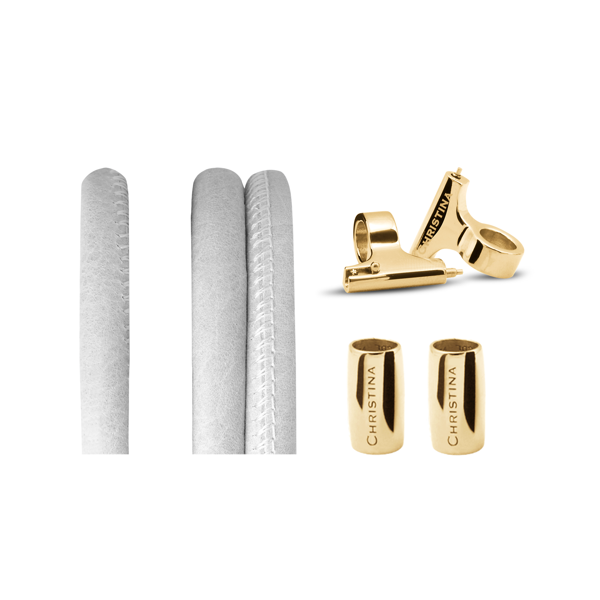 Classic Leather set for Watch - White - CHRISTINA