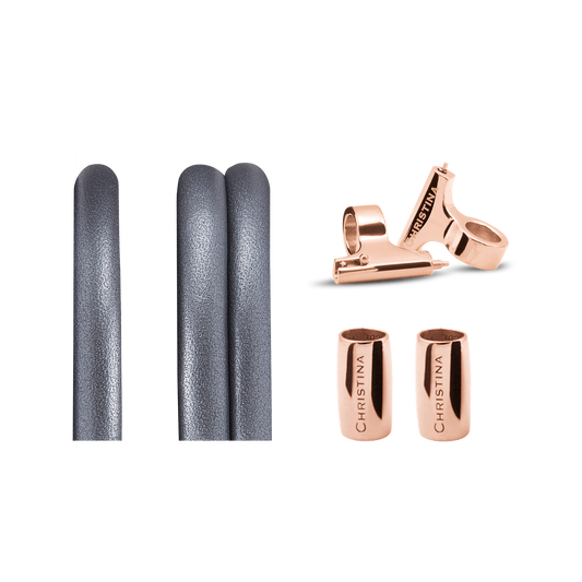 Classic Leather set for Watch - Gunmetal - CHRISTINA