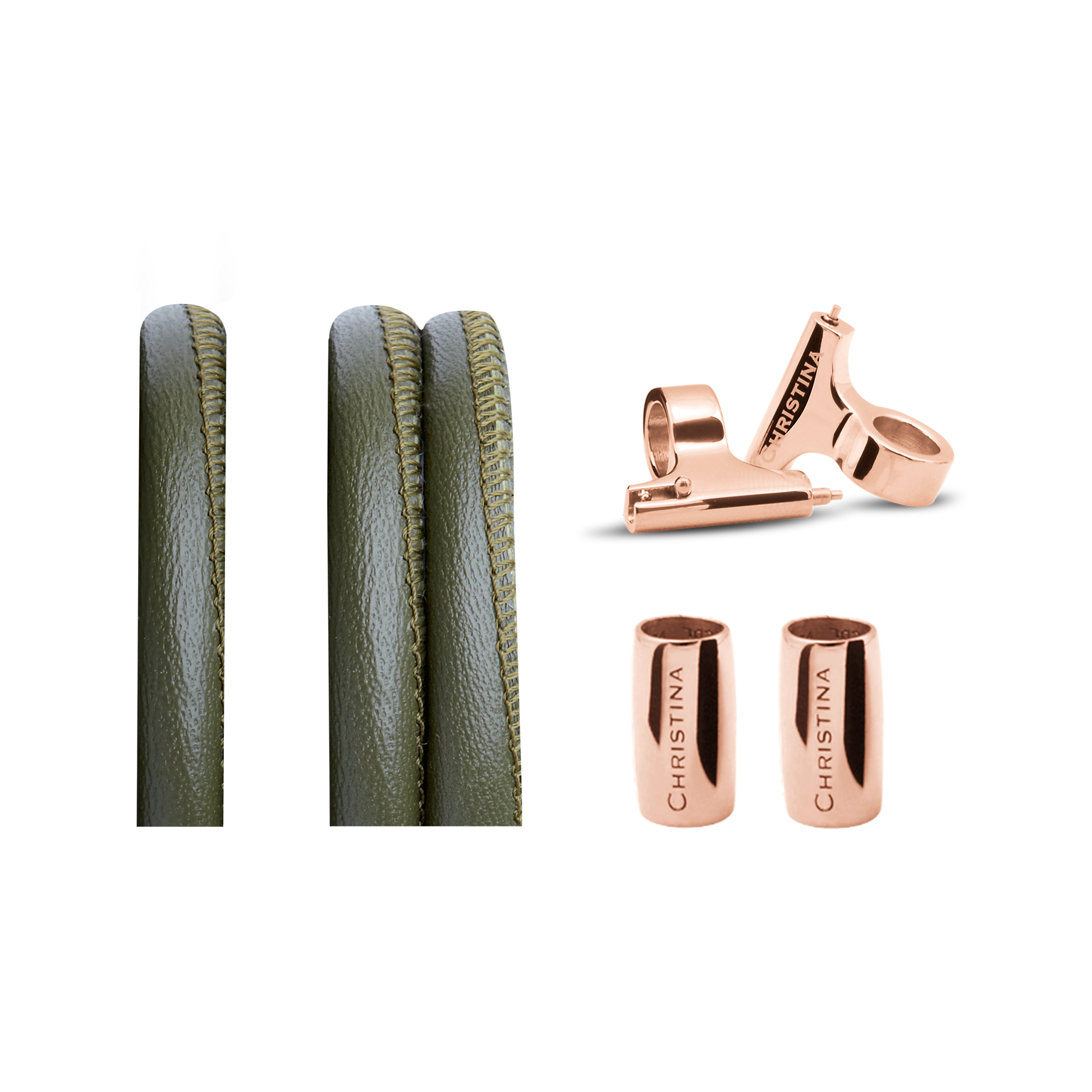 Classic Leather set for Watch - Olive - CHRISTINA