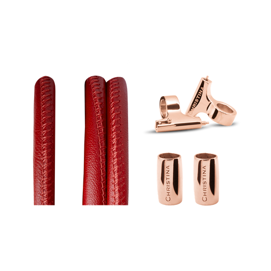 Classic Leather set for Watch - Red - CHRISTINA