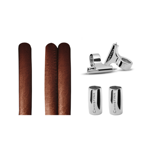 Classic Leather set for Watch - Cognac with 16 mm Steel T-Bars