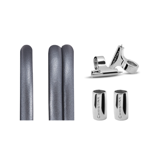 Classic Leather set for Watch - Gunmetal - CHRISTINA