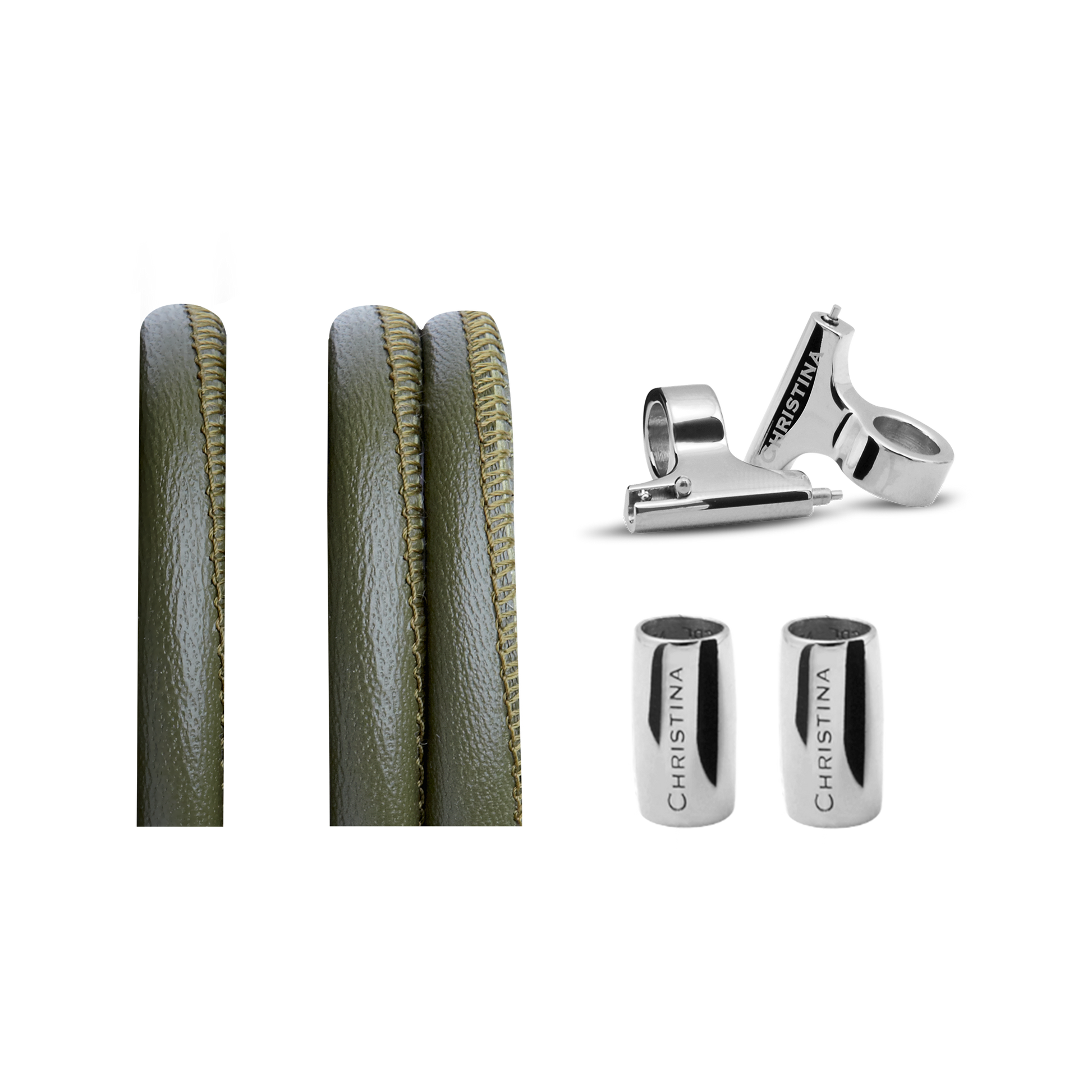 Classic Leather set for Watch - Olive - CHRISTINA