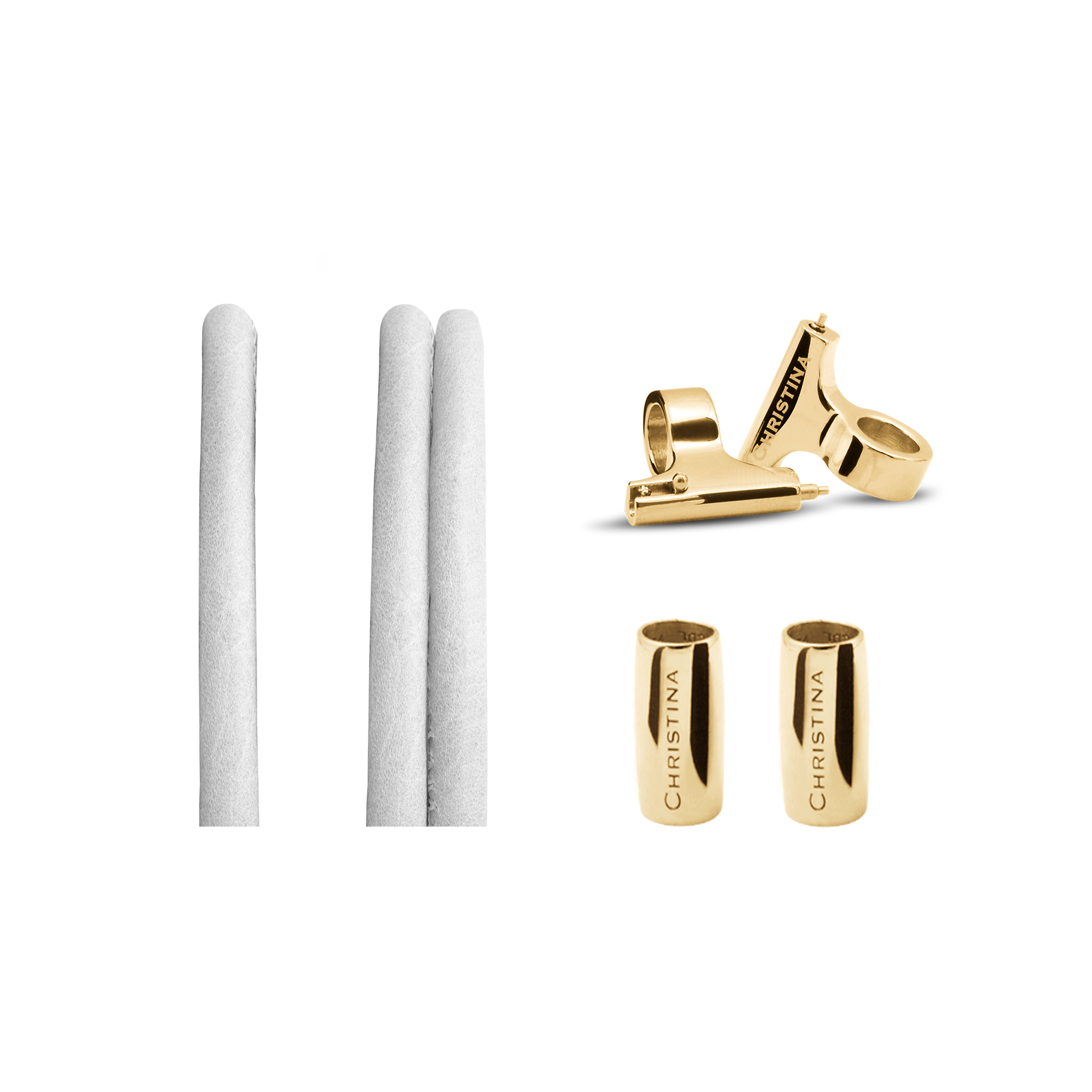 Slim Leather set for Watch - White - CHRISTINA