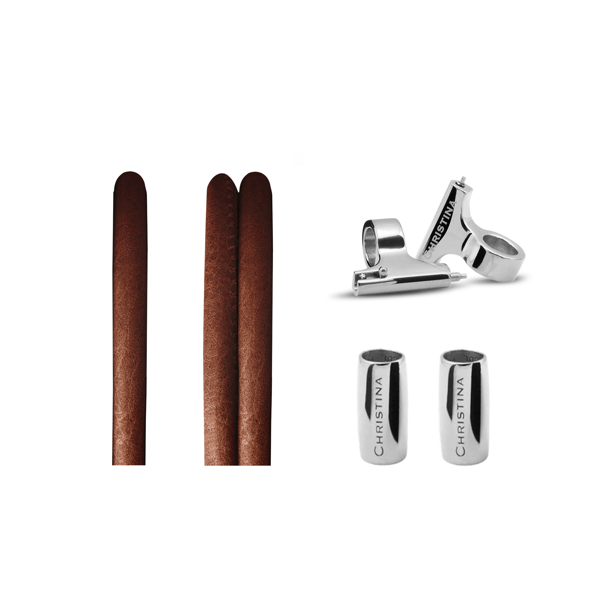 Slim Leather set for Watch Cognac