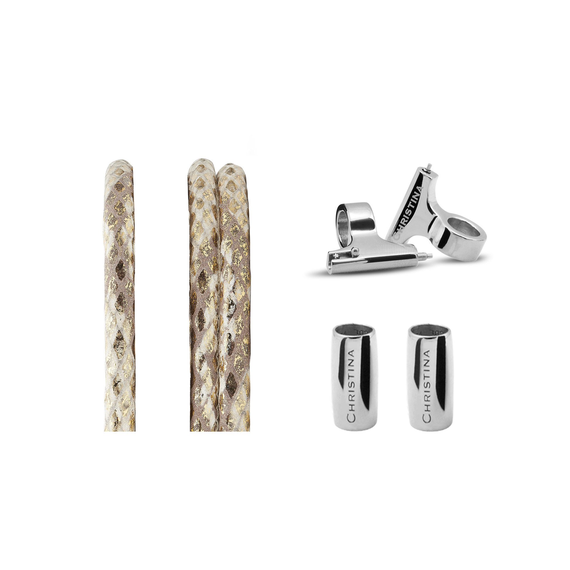 Slim Leather set for Watch - Gold Snake - CHRISTINA