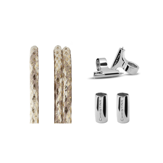 Slim Leather set for Watch - Gold Snake - CHRISTINA