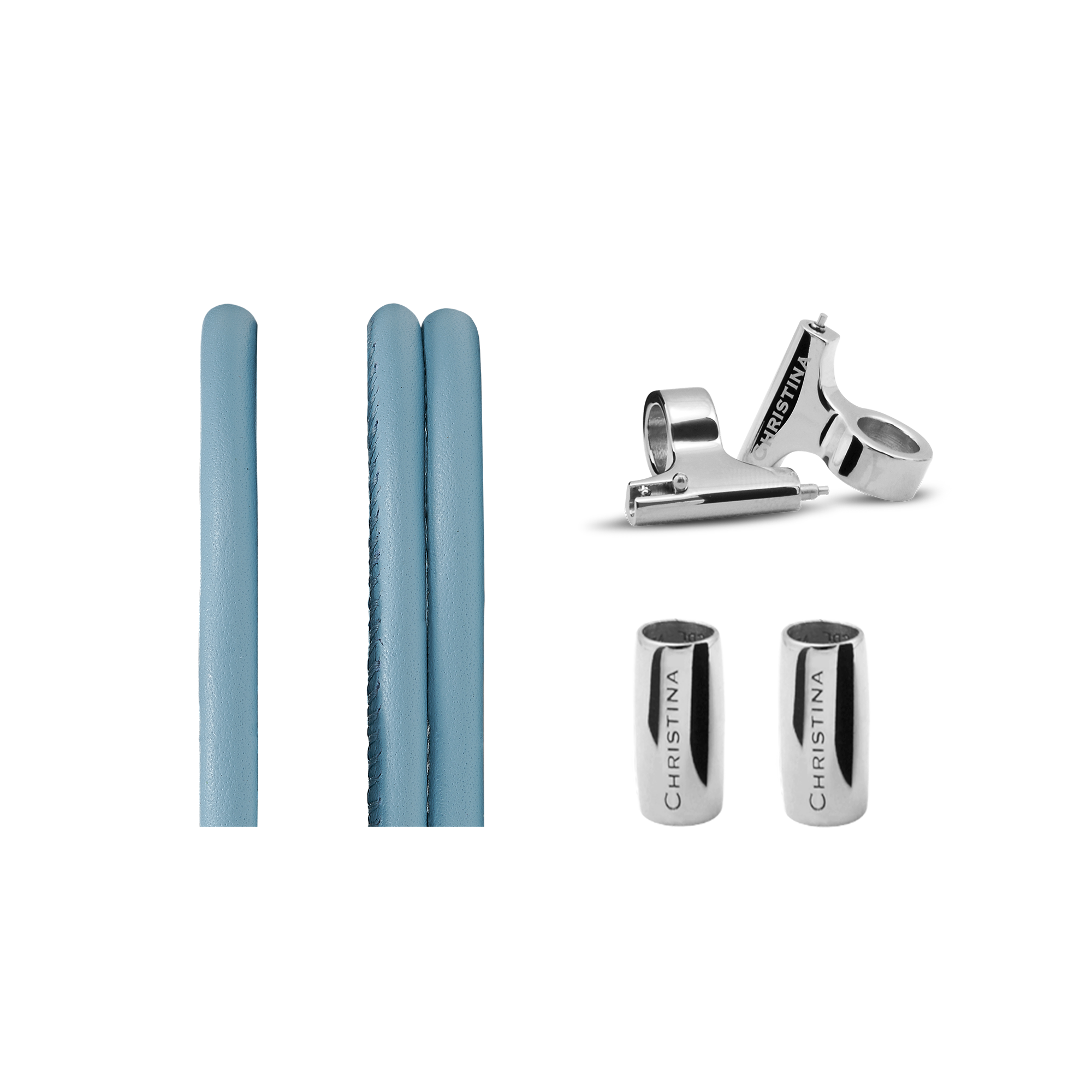 Slim Leather set for Watch Lightblue