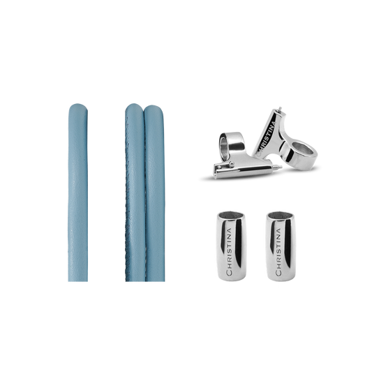 Slim Leather set for Watch Lightblue