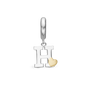Letter H Drop Earring Charm 6 mm for Bracelet - Polished Bicolor