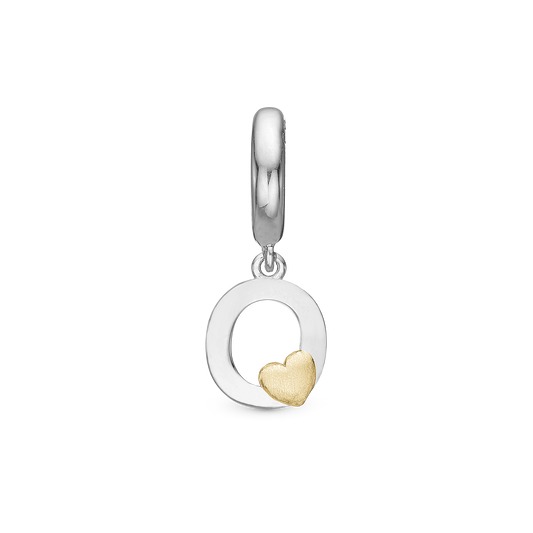 Letter O Drop Earring Charm 6 mm for Bracelet - Polished Bicolor