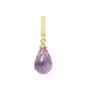 Amethyst pWatchple Drop Earring Charm 6 mm for Bracelet - Polished Gold Plated Sterling Silver with 1 Ametyst