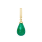 Green Onyx Drop Earring Charm 6 mm for Bracelet - Gold Plated Sterling Silver