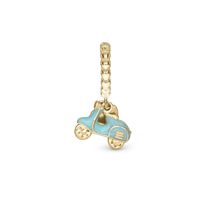 Dolce Vita Hænger Charm 6 mm Til Armbånd - Blankpoleret Forgyldt Sterling Sølv m. 1 Cubic Zirkonia