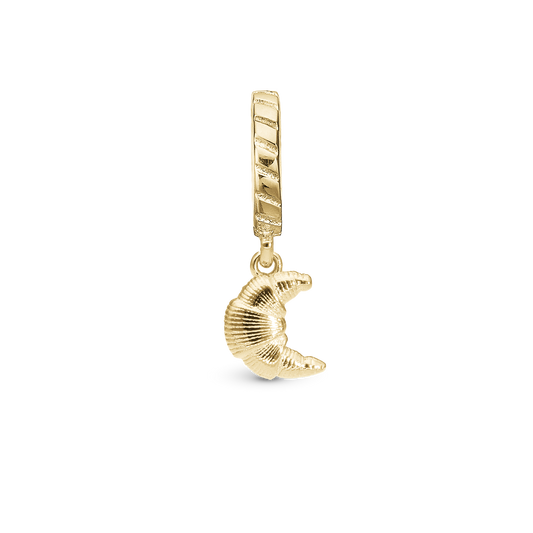 Croissant Drop Earring Charm 6 mm for Bracelet - Polished Gold Plated Sterling Silver