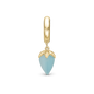 Blue Chalcedony charm forgyldt Charms til læderarmbånd - CHRISTINA