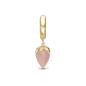 Pink Chalcedony charm forgyldt Charms til læderarmbånd - CHRISTINA