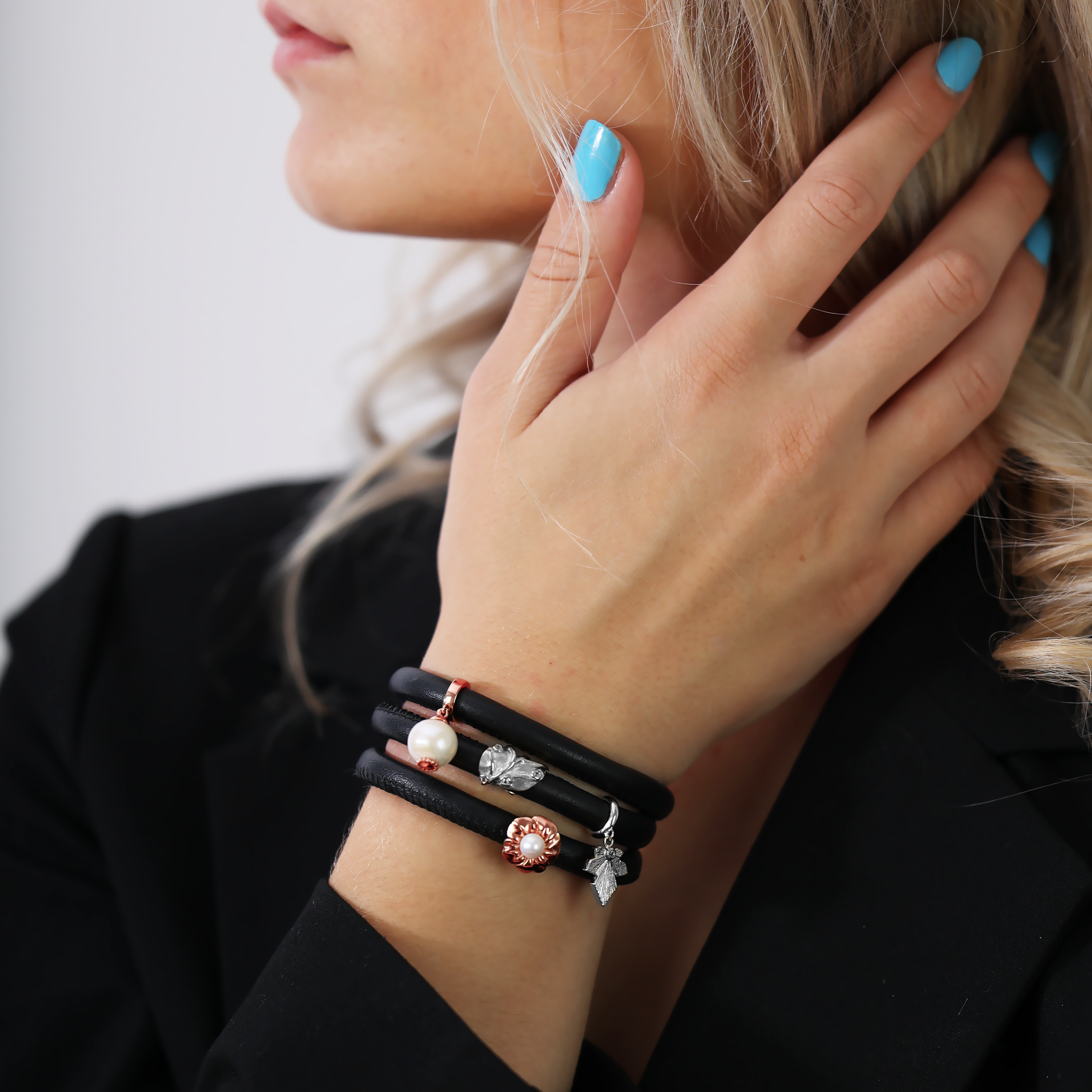 Pearl Dream White Dangle Charm 6 mm for Bracelet – Polished Rose Gold-Plated with 1 Freshwater Pearl