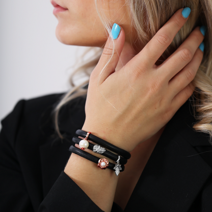 Pearl Dream White Dangle Charm 6 mm for Bracelet – Polished Rose Gold-Plated with 1 Freshwater Pearl