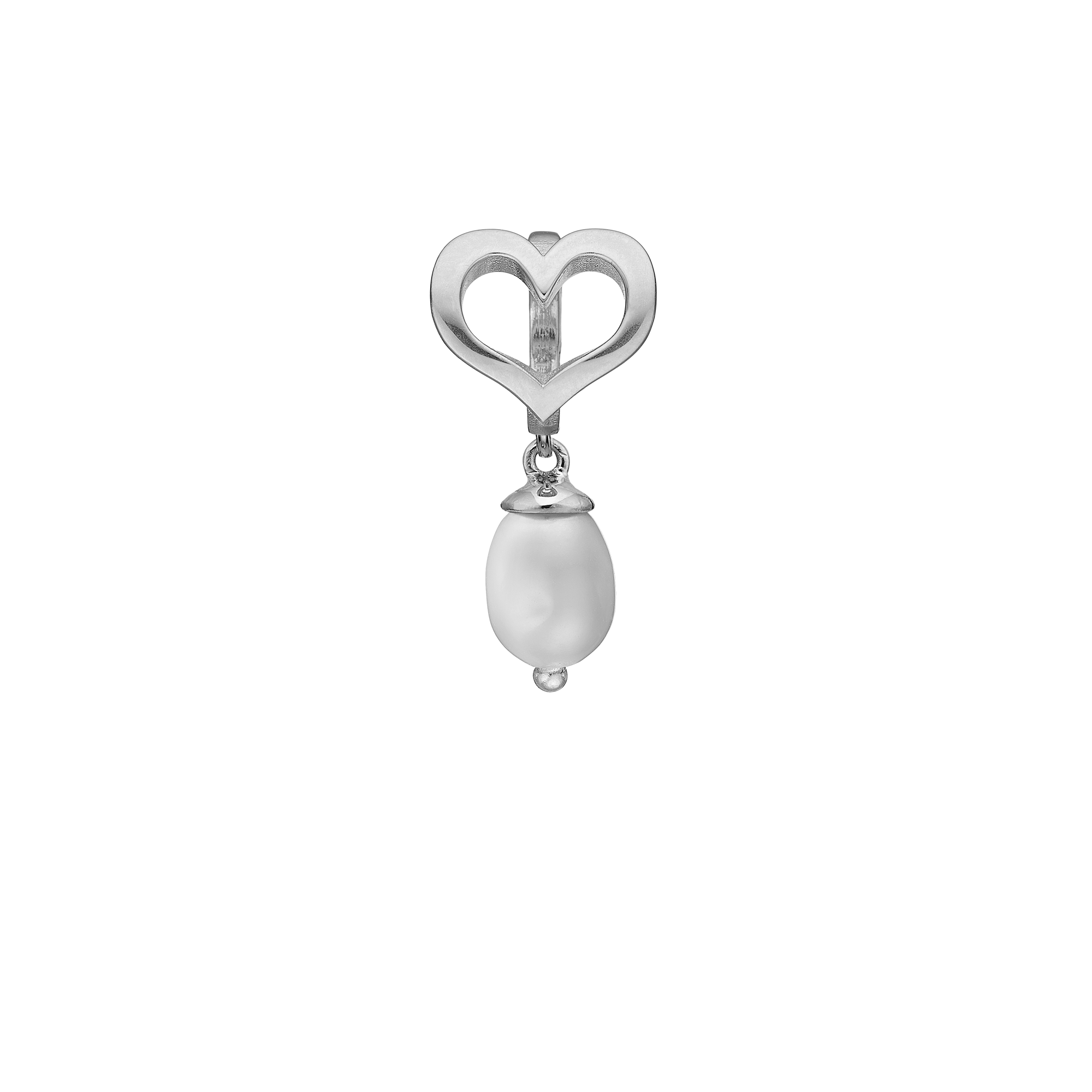 True Pearl Drop Charm 6 mm for Leather Bracelet - Polished Sterling Silver with 1 Freshwater Pearls