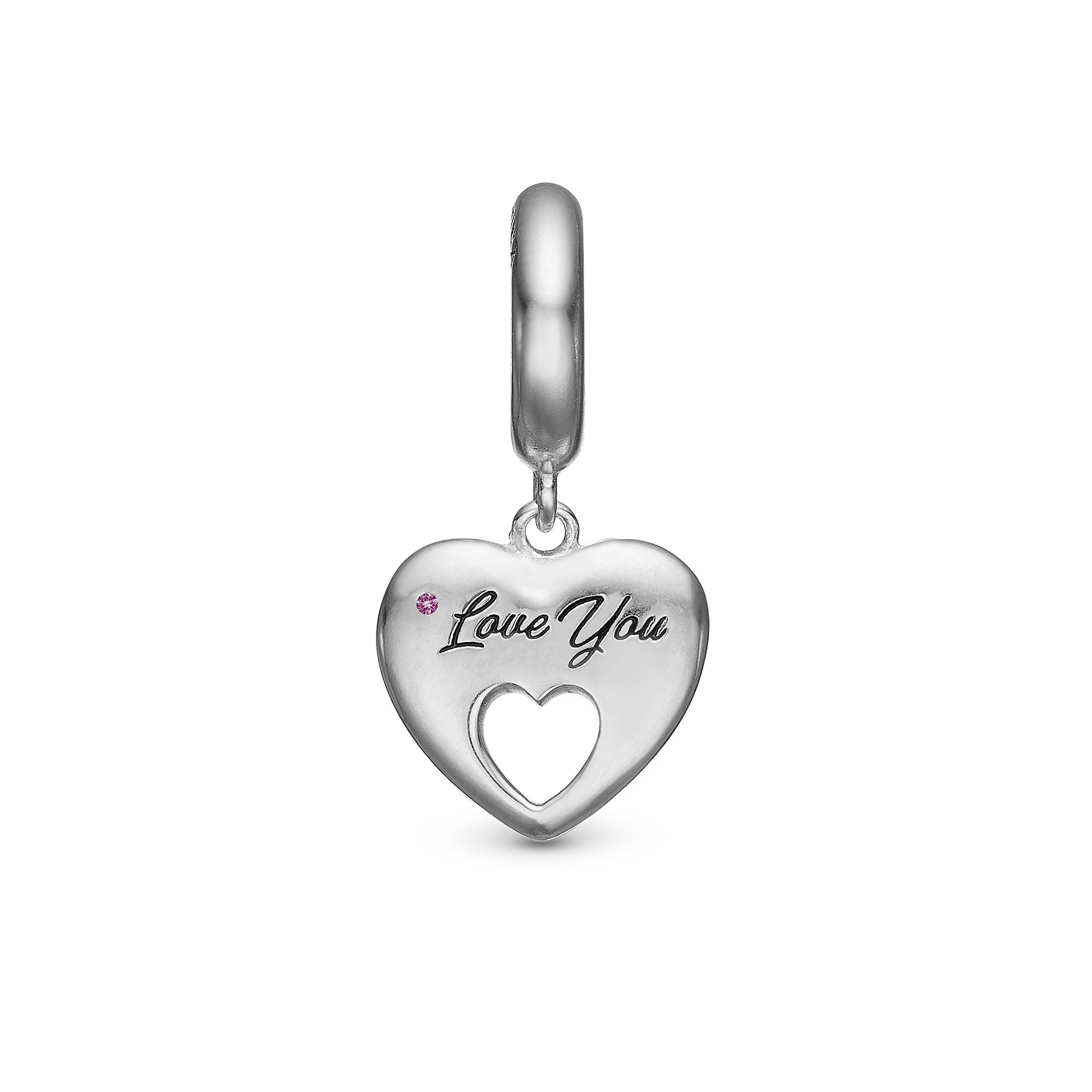 Mother Hænger Charm 6 mm Til Armbånd - Blankpoleret Sterling Sølv m. 1 Turmalin