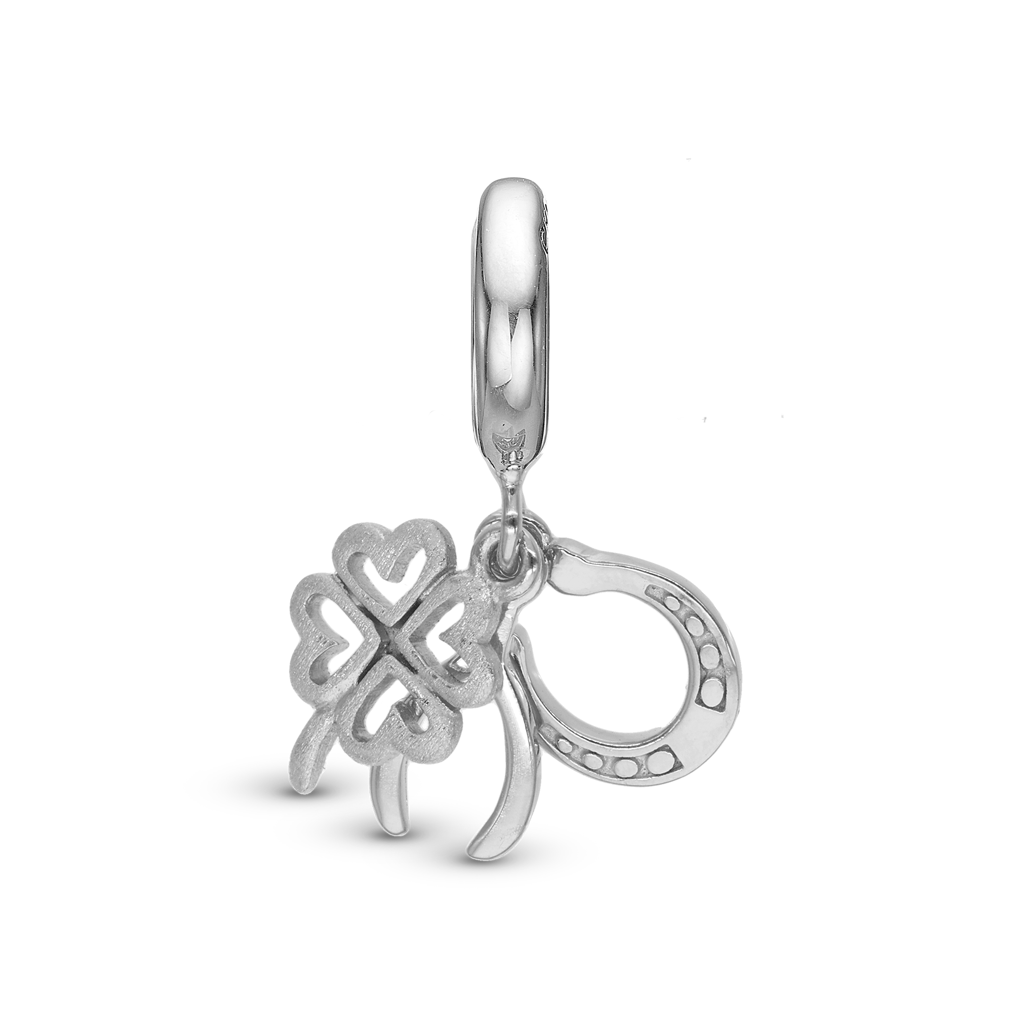 Lucky Drop Charm 6 mm for Leather Bracelet - Polished Sterling Silver